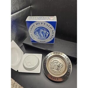 VTG AVON The First Buffalo Nickel 1913 USA Clint Soap & Metal Dish For Men 5"